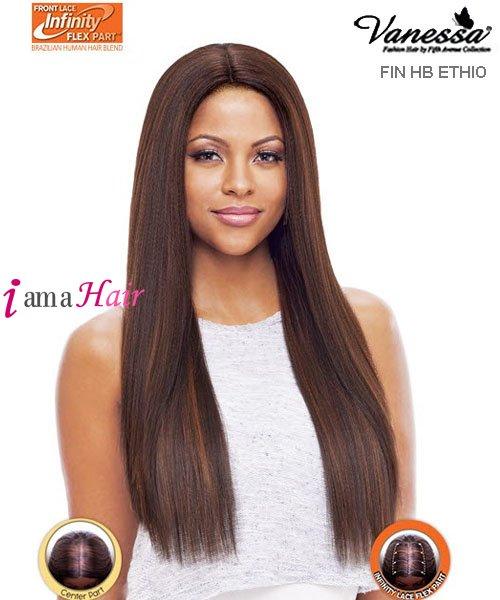 Vanessa FIN HB ETHIO - Peluca de cabello humano con mezcla de cabello humano Infinity Flex Part Lace Front