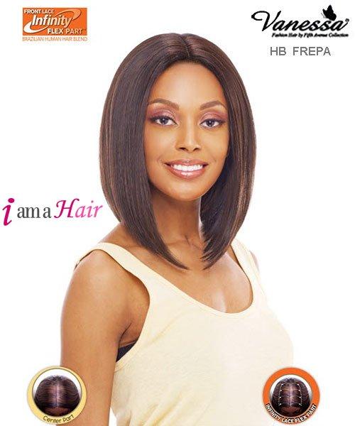 Vanessa FIN HB FREPA - Peluca de cabello humano con mezcla de cabello humano Infinity Flex Part Lace Front