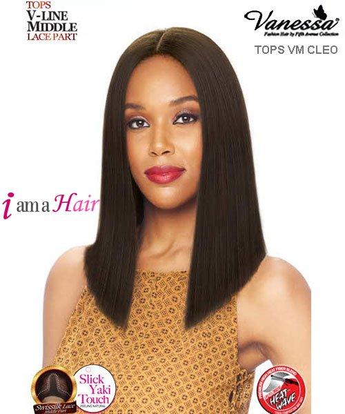 Vanessa TOPS VM CLEO - Synthetic Express Swissilk Lace V-Line Middle Part  Lace Front Wig