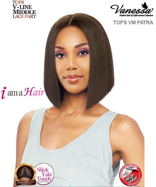 Vanessa TOPS VM PATRA - Synthetic Express Swissilk Lace V-Line Middle Part  Lace Front Wig
