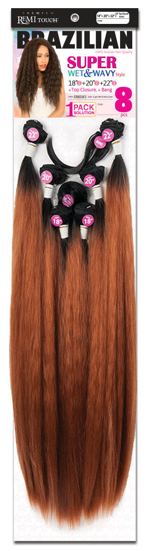 New Born Free Remi Touch Brazilian 8pcs  Super Wet & Wavy Style - ER8SW3