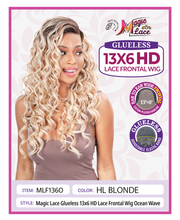 Cargar imagen en el visor de la galería, MAGIC LACE 13X6 HD LACE FRONTAL GLUELESS WIG OCEAN WAVE - MLF136O
