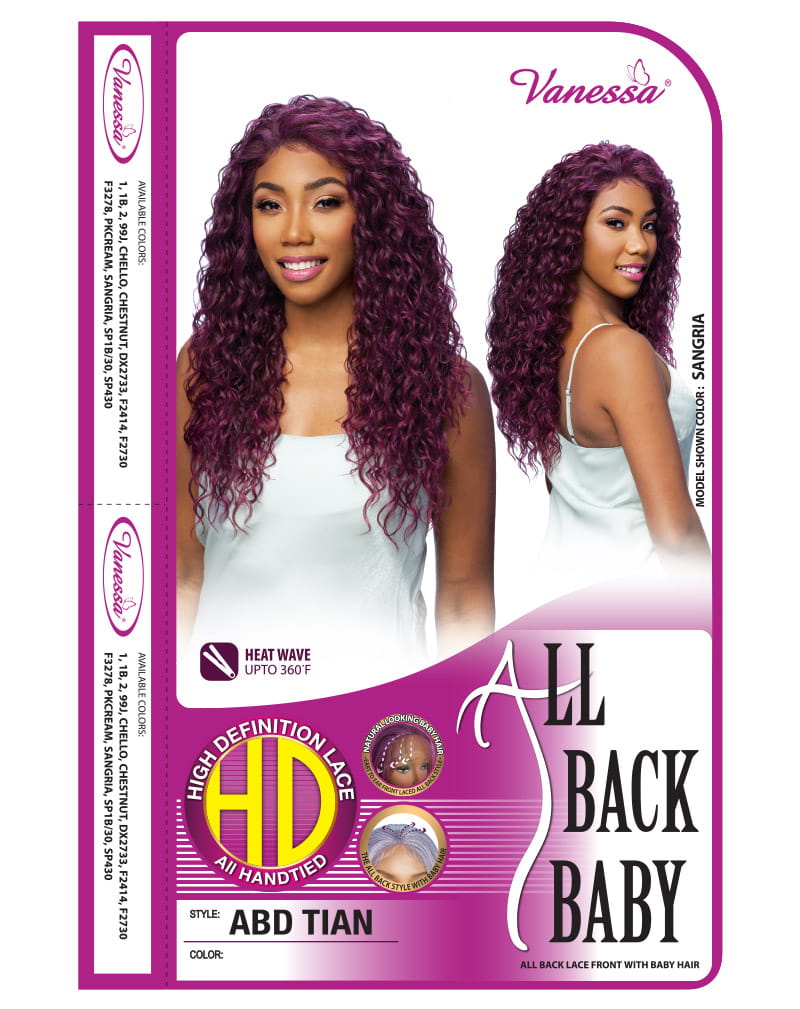 VANESSA SYNTHETIC ALL BLACK BABY LACE FRONT WIG-ABD TIAN