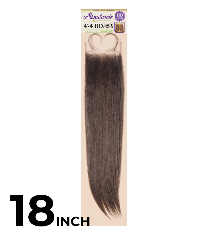 New Born Free ALI NATURALE 4X4 HD LACE CLOSURE STRAIGHT 18