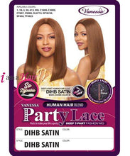Cargar imagen en el visor de la galería, Vanessa DIHB SATIN - Peluca de encaje de fiesta de mezcla de cabello humano de 6&quot; de profundidad con frente de encaje
