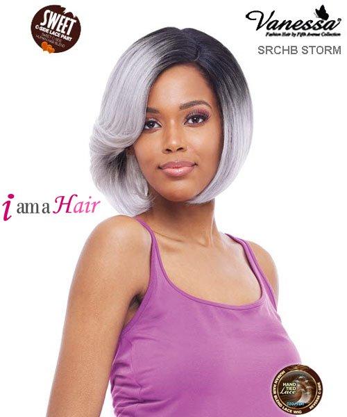 Vanessa SRCHB STORM - Peluca delantera de encaje con parte de encaje lateral en C dulce mezcla de cabello humano