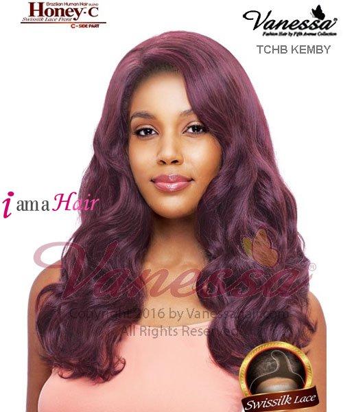 Vanessa TCHB KEMBY - Peluca frontal de encaje con mezcla de cabello humano HONEY-C