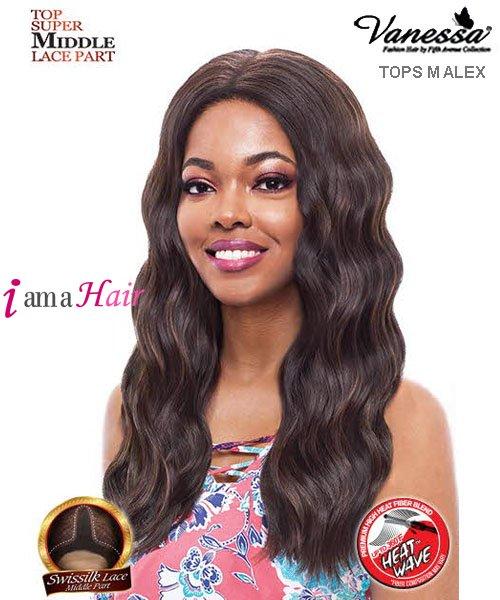 Vanessa TOPS M ALEX - Synthetic Express Swissilk Lace Middle Part Lace Front Wig