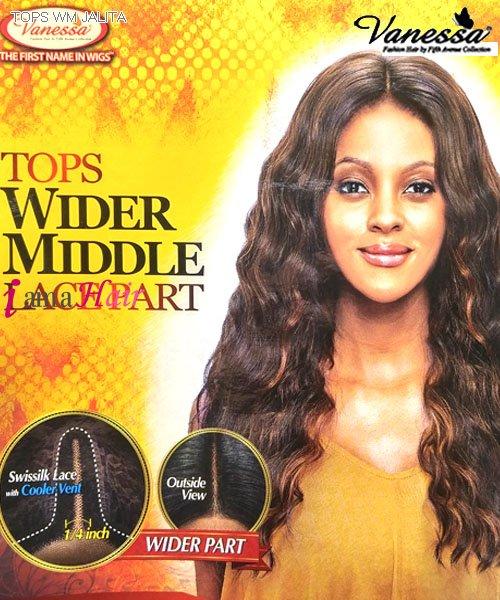 Vanessa Lace Front Peluca TOPS WM JALITA - Mezcla de cabello humano Swissilk Lace TOPS WM JALITA
