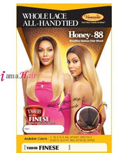 Load image into Gallery viewer, Vanessa Human Hair Blend Honey Hand-Tied Fixed Part Lace Front Wig - T88HB FINESE
