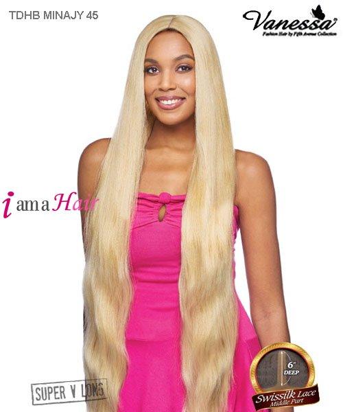 Vanessa TDHB MINAJY 45 - Peluca brasileña de mezcla de cabello humano Swissilk Lace Front